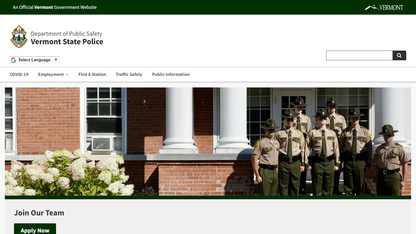 STATE OF VERMONT DEPARTMENT OF PUBLIC SAFETY VERMONT STATE POLICE